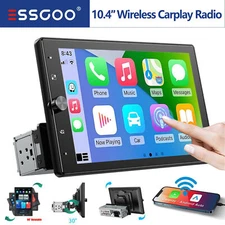 10" Rotatable 1 DIN Wireless Apple CarPlay Android Auto Car Stereo Radio USB AUX