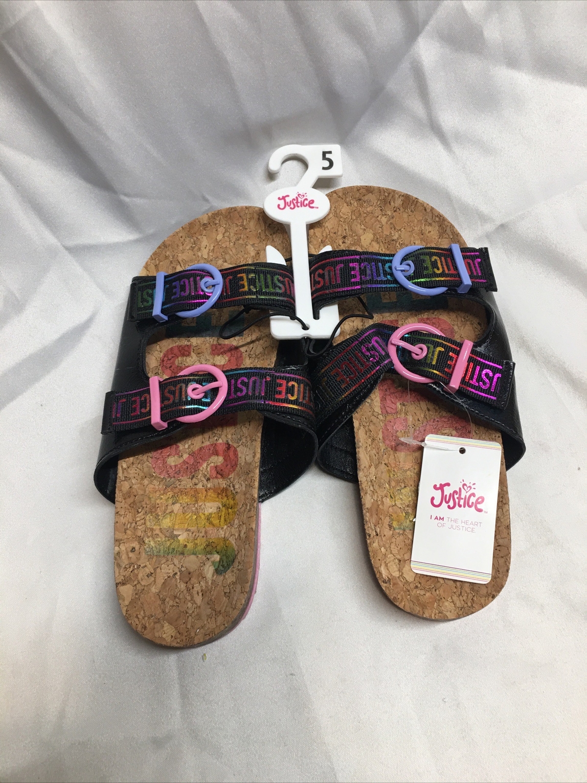 Justice Comfort Footbed Sandals in Multi Color Size 5-image