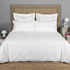 FRETTE LUXURY PERCALE QUEEN 5 PC MATCHING SET WHITE DUVET COVER 4 PC SHEET SET