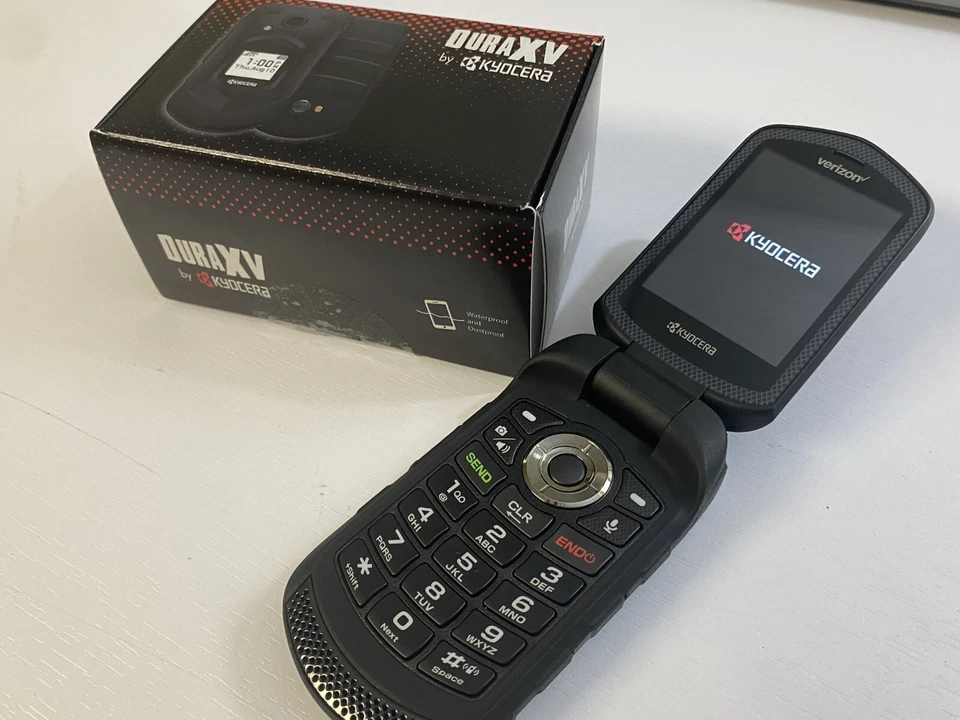 Teléfono plegable resistente cámara Kyocera E4610 DURAXV Verizon desbloqueado 4G LTE 16 GB Foto 4 de 4