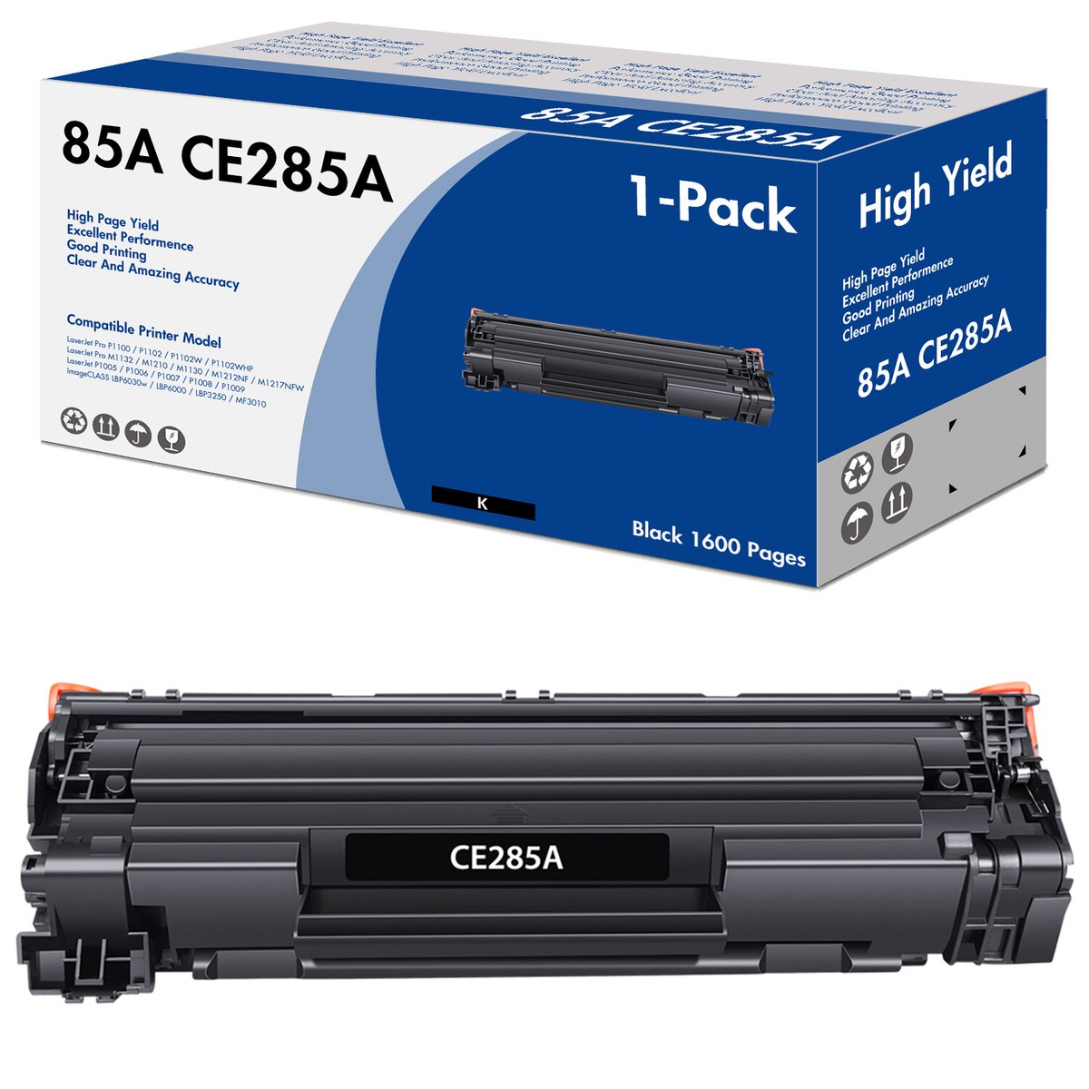 Printing Pleasure 85A 285A Vervanging voor HP and Canon CE285A Toner Cartridge Compatibel met ​Laserjet