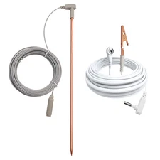 Copper Grounding Rod with 40ft Female Ground Cord with Alligator clip