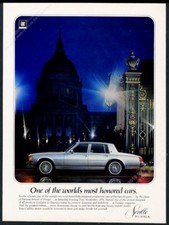 1978 Cadillac Seville Silver Car Night Photo Vintage Print Ad