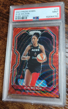 2021 Prizm WNBA A'ja Wilson RUBY WAVE PSA 9 POP 3! ONLY 1 HIGHER
