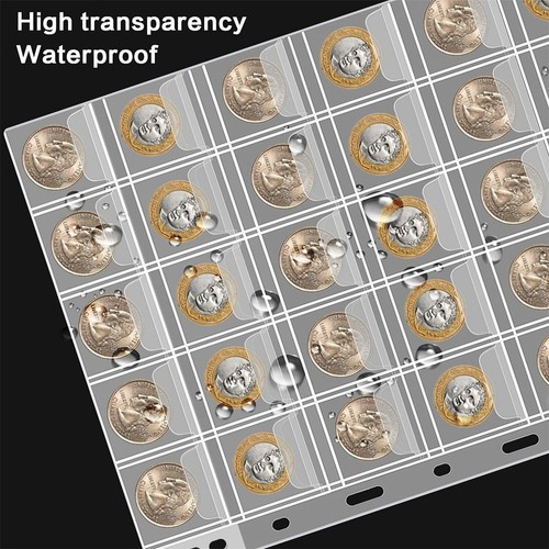 10x 30 Pockets Coin Holder Sheet Clear Storage Page Collection Album Folder Book - Picture 10 of 12