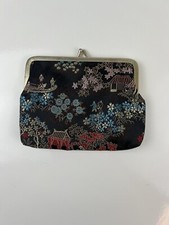 Vintage Wallet Coin Purse Kiss-Lock Closure Needlepoint Tapestry Asia Print Bag