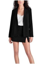 Steve Madden Women's Payton Open-Front Long-Sleeve Blazer Black