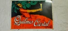 Vintage Qulimes Crystal Beer Porcelain Enamel Sign.