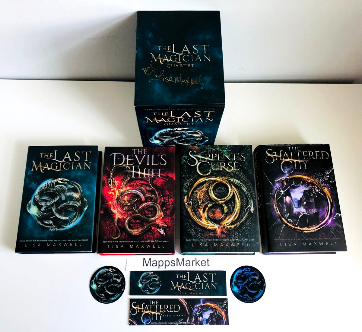 SIGNED The Last Magician Quartet Boxed Set by Lisa Maxwell HC