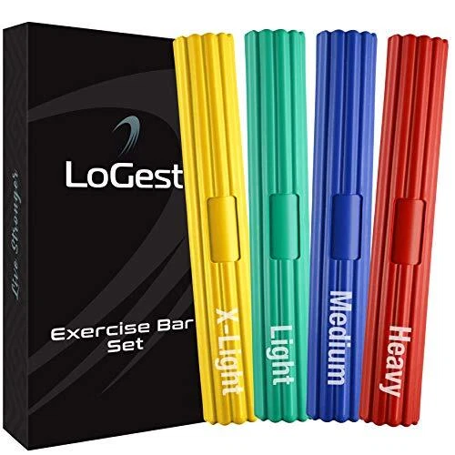 Barras ejercitadoras manuales Twist para conjunto fรญsico de 4 piezas - amarillo verde azul rojo-