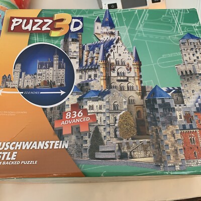 Puzz3D 836 Pieces Advanced Neuschwanstein Castle Hasbro Used