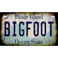 Bigfoot Rhode Island Novelty Metal Motorcycle Plate