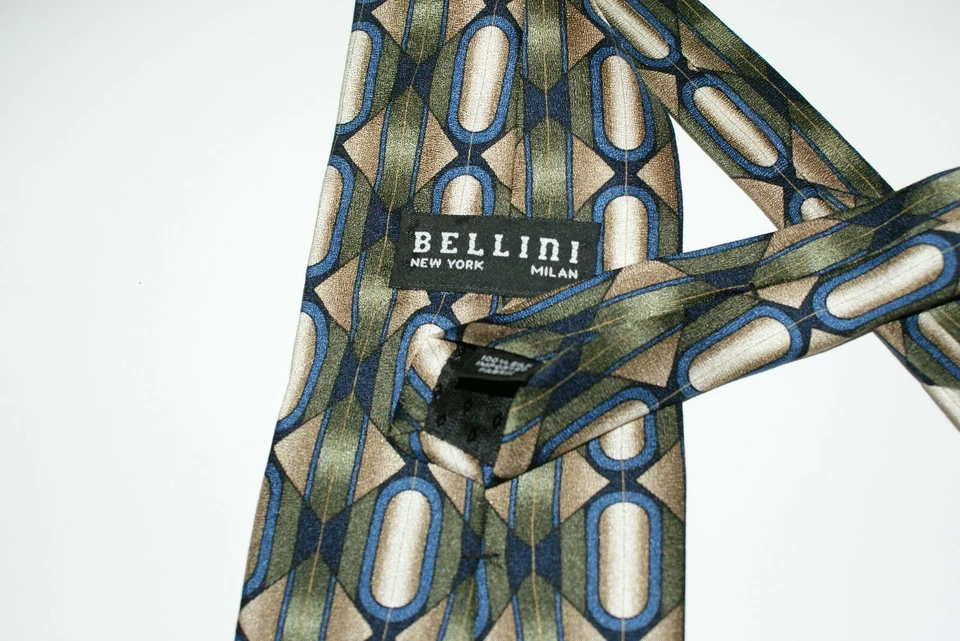 Corbata de seda Bellini para hombre 56" X 4" multicolor abstracta Foto 2 de 3