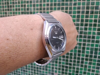 SEIKO 5 AUTOMATIC 7009 8760 ORIGINAL CROWN BRACELET CLASP BLACK NO