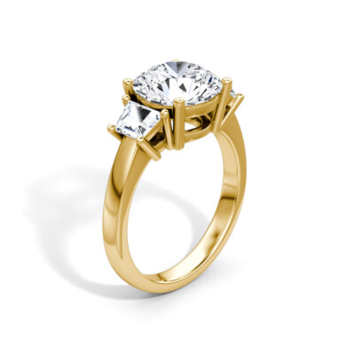 14k Yellow Gold Ring F VS1 3.50 Ct Lab-created Diamond IGI Certificate Love Gift