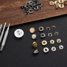 10mm Metal Press Stud Snap Button Popper Fastener With 4 Tool for Leather Jacket