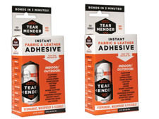 2 pack Tear Mender TM-1 Fabric and Leather Adhesive Mender 2 oz Dries Waterproof