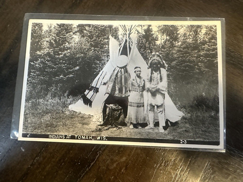 REAL PHOTO POSTCARD   Indians Tomah,Wis BW -NICE