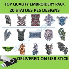 Statuen 20 PES Designs auf USB Maschine Stickdateien zum Sticken niedliche Packung