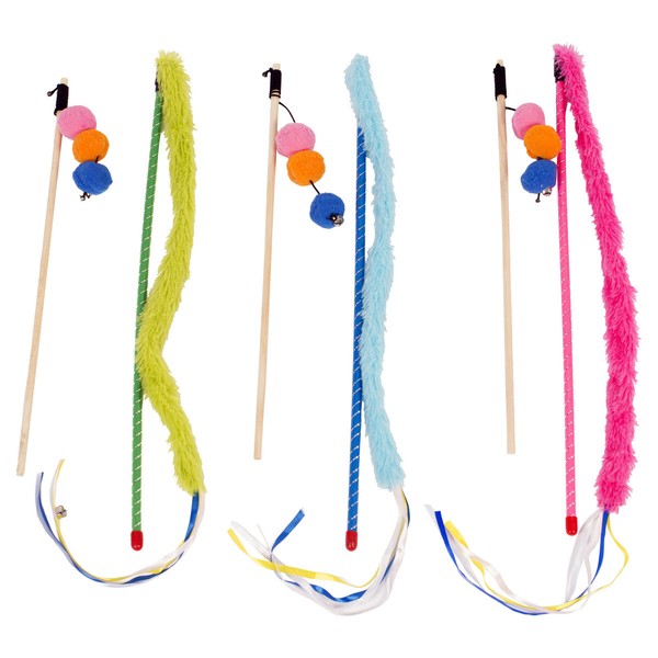 Duvo+ Katzenspielzeug Stick 2Er Set PlüSch Mit Glocke Antikratzen Spielspaß-image