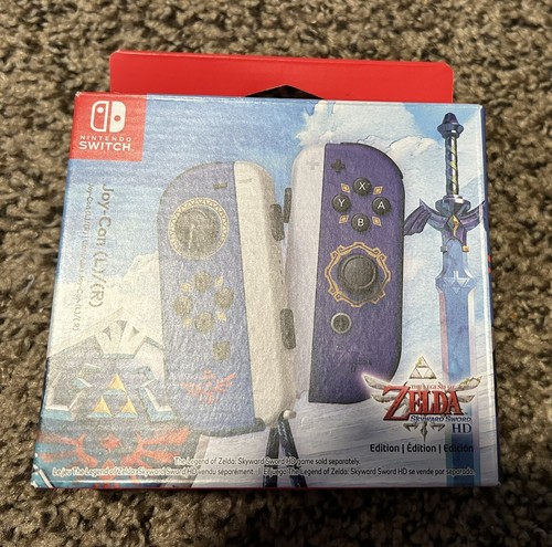 Nintendo Switch Legend Of Zelda Skyward Sword HD Joy-Con Controller Set Used 1