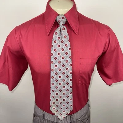 1970s Clip On Necktie Mens Tie Vintage Polyester Disco Nik 4" Wide Superba Gray - Image 1 of 4