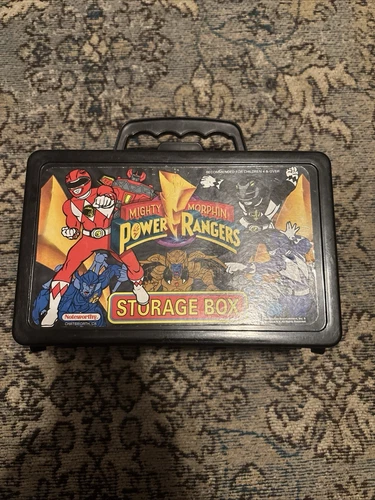 Vintage Mighty Morphin Power Rangers Crayon & Pencil Storage Box Case 1993