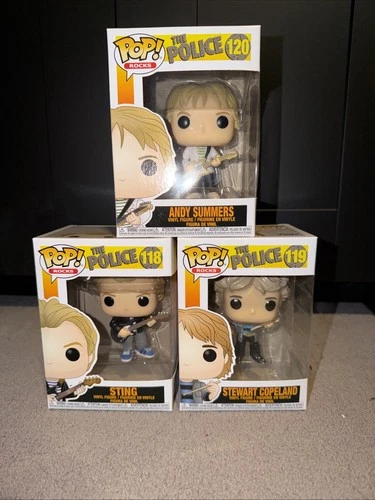 Funko POP! Rocks THE POLICE Set Sting #118, Stewart #119, Andy #120 Vaulted