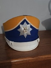 Vintage Marching Band Hat - Blue White Gold - Adjustable SHAKO MASTER - Clean