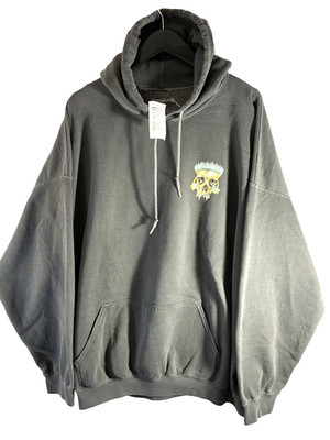 NWT Fashion Nova Mens Metallica Vertigo Hoodie Sz 2XL Washed Gray Black