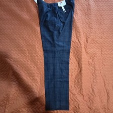 Calvin Klein X Slim Fit Suit Separate Pants   Blue Windowpane Plaid   40W x 32L