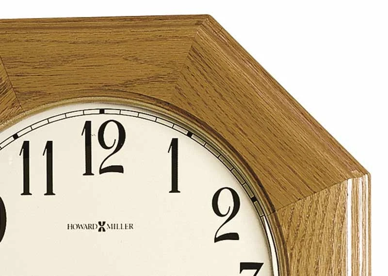 Howard Miller Elliott Wall Clock – Vintage Schoolhouse Style, Wooden Wall Clock, - Image 3 of 4