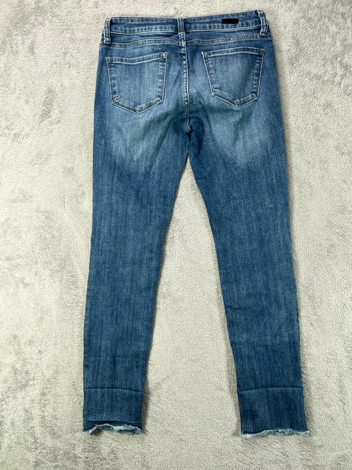 Kut from The Kloth Jeans Womens 2 Boyfriend Jeans Blue Distressed Wash Mid Rise - Image 2 of 4