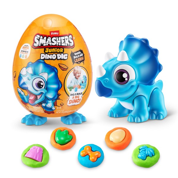 Dino Spielzeug Triceratops Smashers Junior Dig Ei FüR Kinder 3-8 Jahre-image