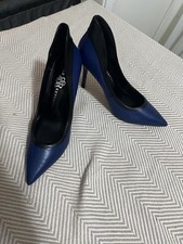 Rock  Republic Blue/Black Solid Pumps Pointed Toe Slip On Stiletto Logo