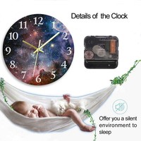 Wanduhr Britimes 25,4 Cm GeräUschlos Batteriebetrieben Galaxiewelt Wohnzimmer