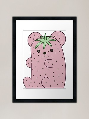 Erdbeere Gummibärchen gerahmte Kunst Pr gerahmtes Wandbild Poster Leinwanddruck Bild