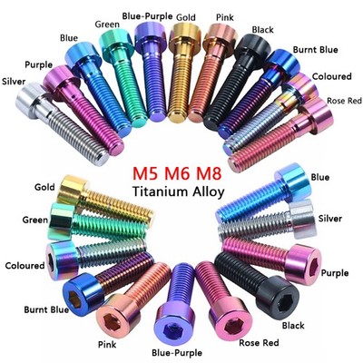 M5 M6 M8 Titanium Ti Bike Stem Screw Allen Bolt Hex Socket Cap Screws 15/16-40mm