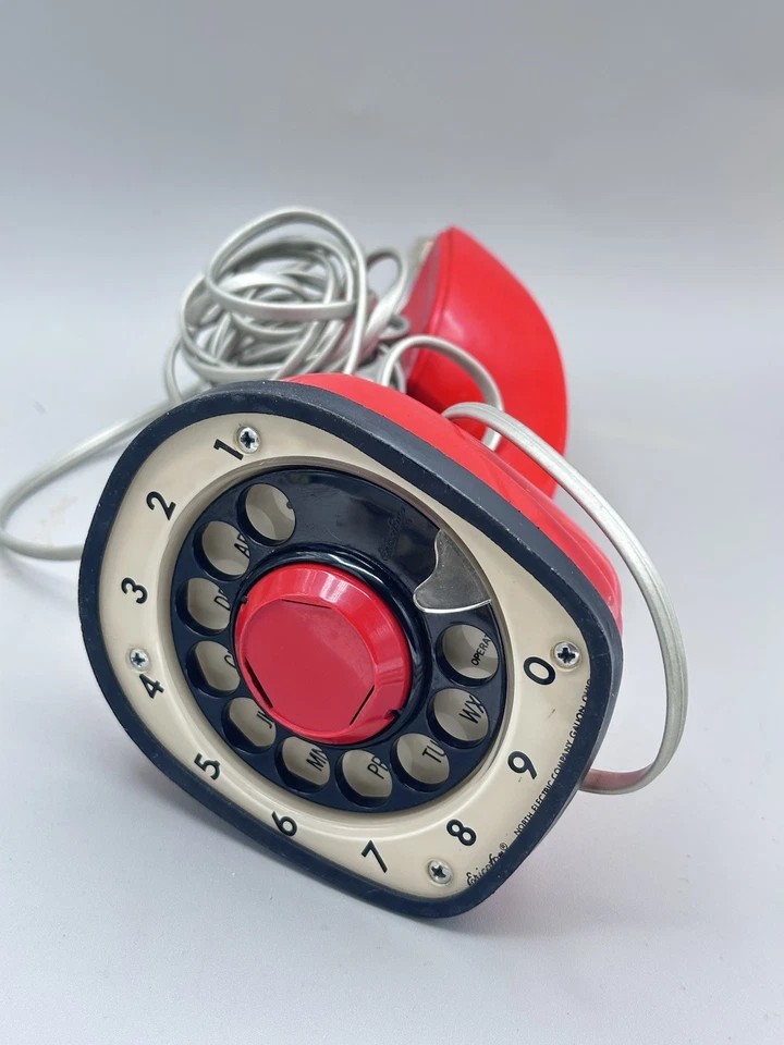 TELÉFONO ROJO ERICOFON diseño sueco con dial giratorio. 1956. Foto 4 de 4