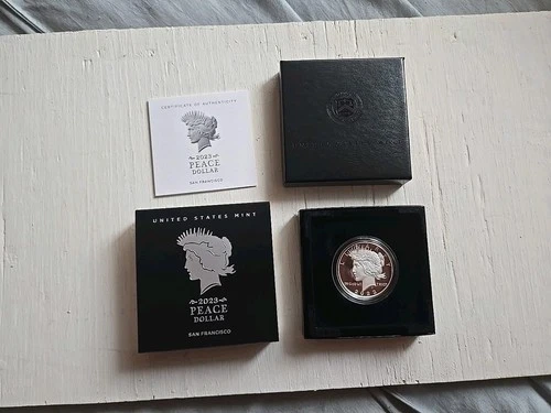 2023-S $1 Proof Peace Silver Dollar w/ Box, OGP &COA 23XL