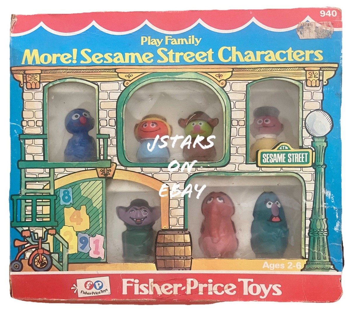 1977 SESAME STREET CHARACTERS 940 FISHER PRICE LITTLE PEOPLE TOY SET MUPPETS