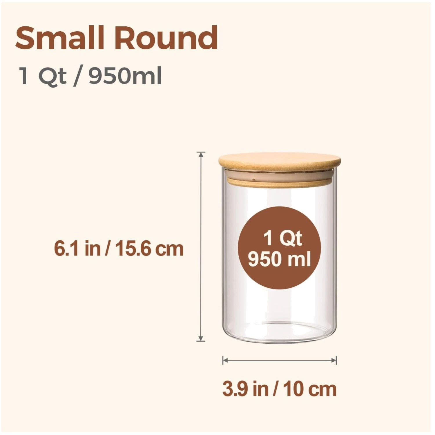 Versatile Glass Storage Containers - 1Qt Round Jar Set of 6
Opens in a new window or tab