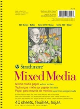 Strathmore 300 Series Mixed Media Paper Pad, Side 5.5 x 8.5 inches, White