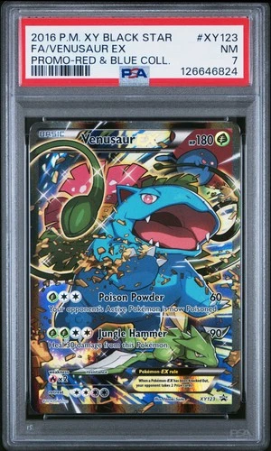 2016 POKEMON XY BLACK STAR PROMO #XY123 FULL ART/VENUSAUR EX PSA 7