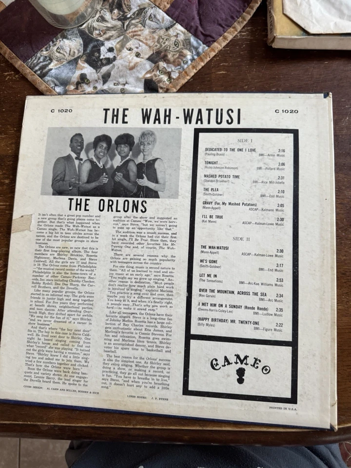 The Orlons – The Wah-Watusi LP Vinyl Record MONO Original 1962 Doo Wop VG- - Image 2 of 4