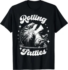 Retro Funny Rolling Fatties Vintage Sarcastic Cat Meme T-Shirt