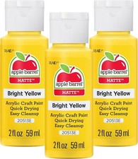 Apple Barrel Acrylic Paint Bright Yellow 2oz 3-Pack