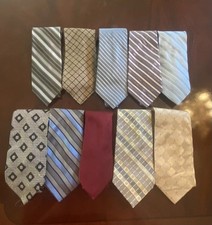 Lot of 10 Classic Calvin Klein Men's Tie Mixed Ties 100 Silk Patterned  Solid