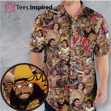 Wrestling Legends Collage Hawaiian Shirt Casual Button Down Shirt Unisex
