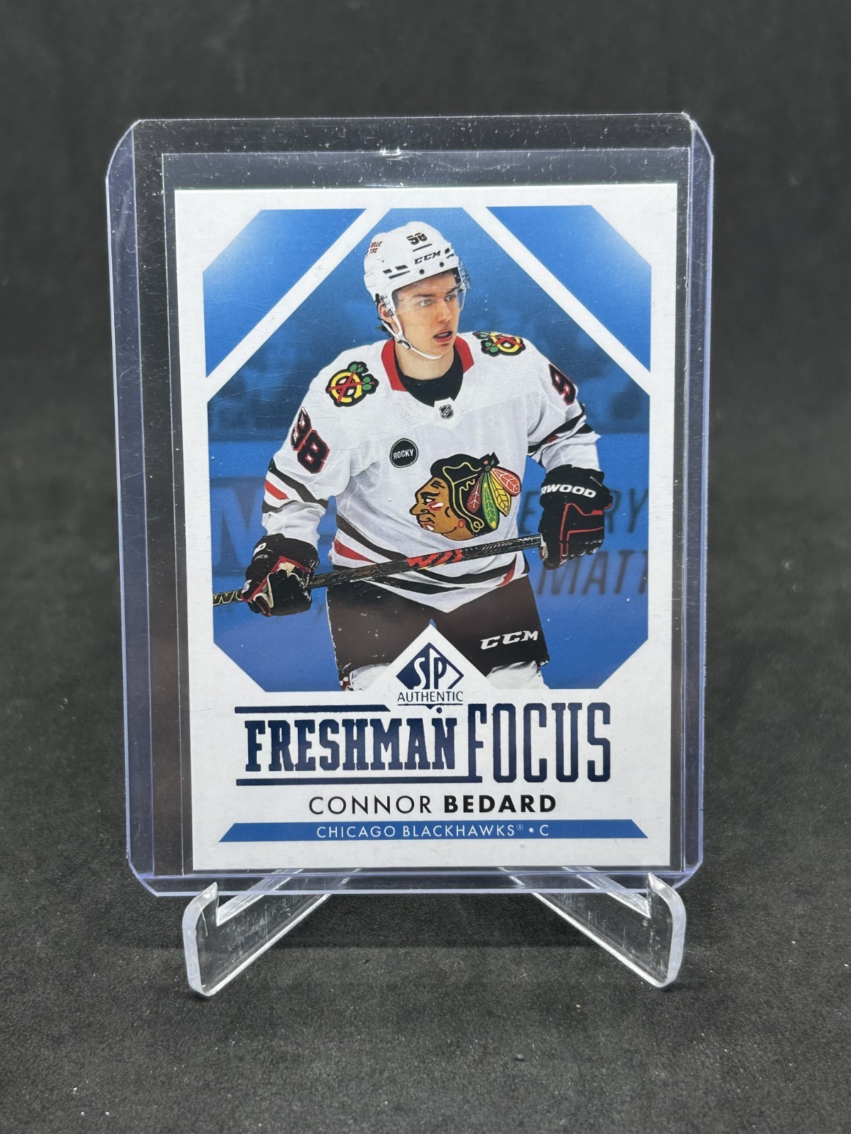 2023-24 Upper Deck SP Authentic Connor Bedard Rookie Freshman Focus Blue FF-1